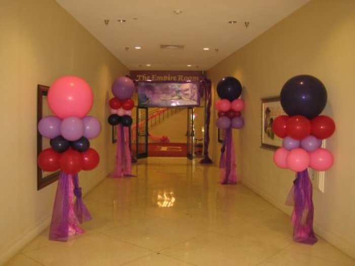 Purple and Pink Tulle Columns