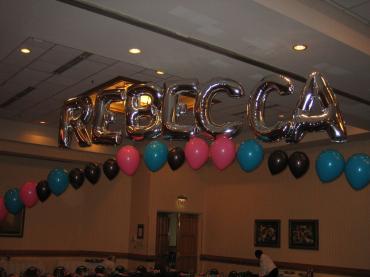 Balloon Letter \"Rebecca\" Arch