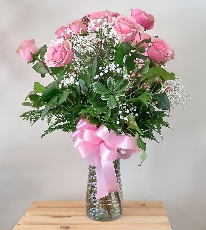 1 Dozen Pink Roses