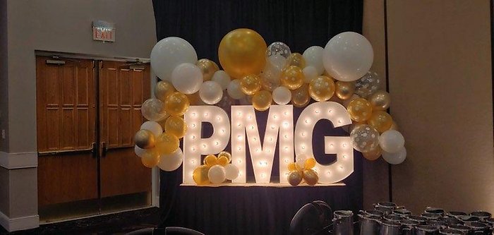 PMG Bulb Letters- Gold and White Color Scheme