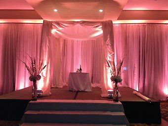 Up lighting of Wedding Canopy and Back Wall
