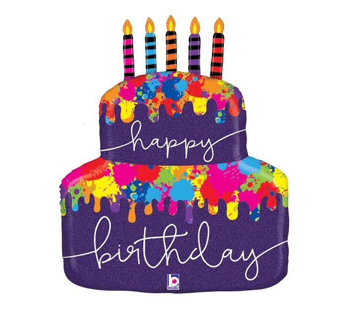 30\" Purple Birthday Cake