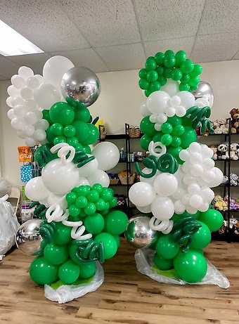 Organic Green and White Columns
