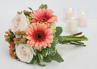 Gerbera & Roses Peach Bouquet