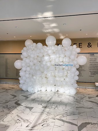 All White Balloon Wall