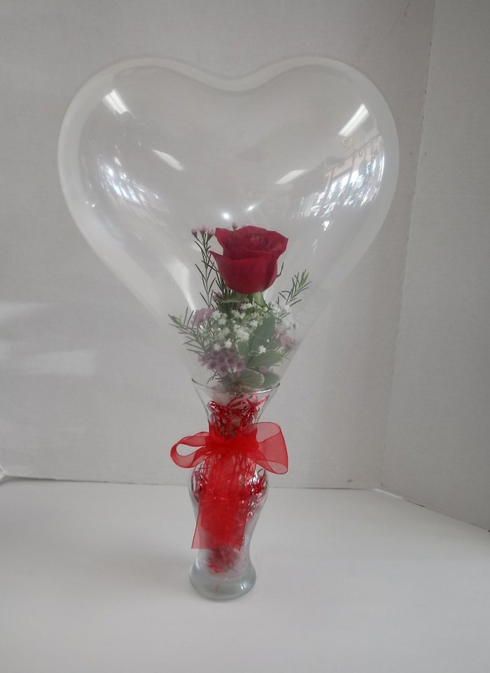 Rose in Heart Balloon