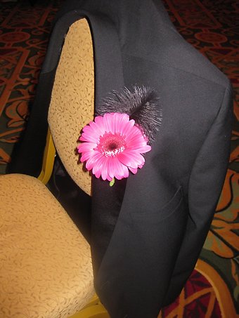 Gerbera Daisy Feather Boutonniere