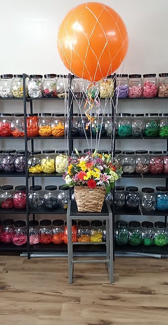 Hot Air Balloon with Mixed Flowers