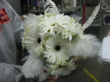 White Feather Bridal Bouquet