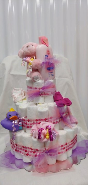 Baby Girl Diaper Cake