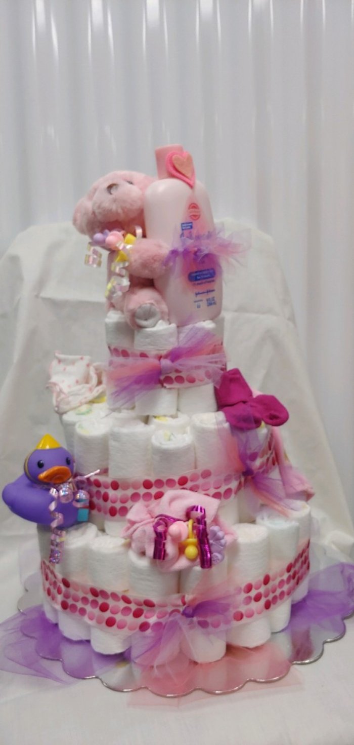 Baby Girl Diaper Cake