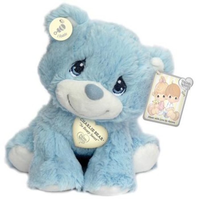 Blue Charlie Bear Rattle