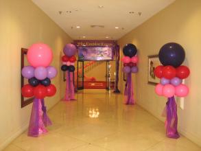 Pink and Purple Floating Tulle Columns
