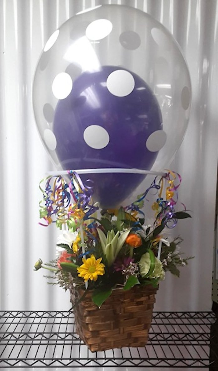 Small Hot Air Balloon with Flowers