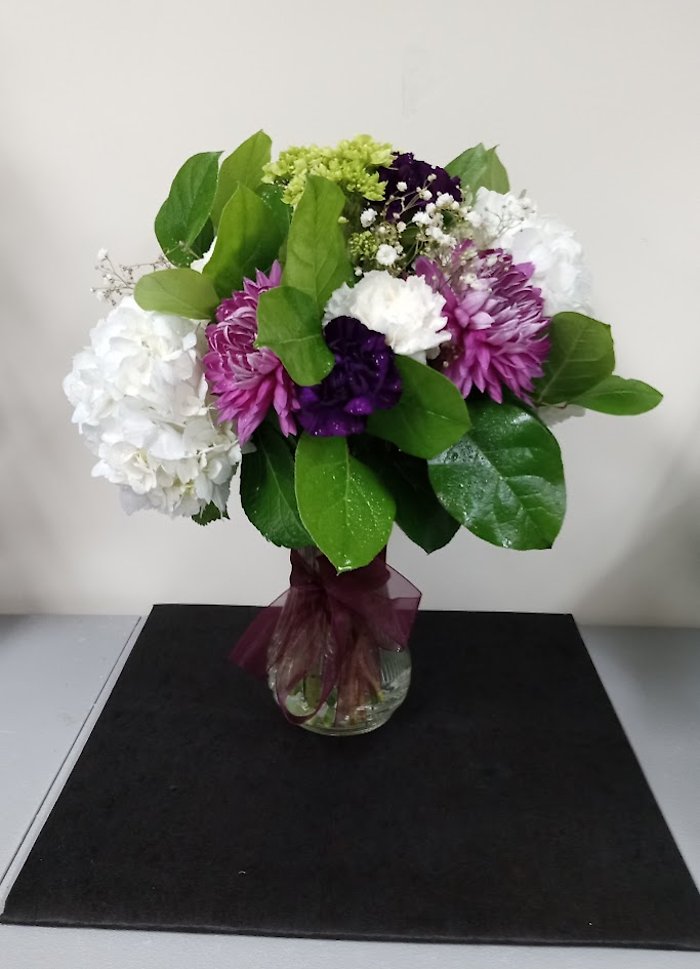 Purple and White Floral Centerpiece