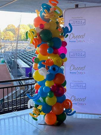 Organic Balloon Column w/Curly Topper