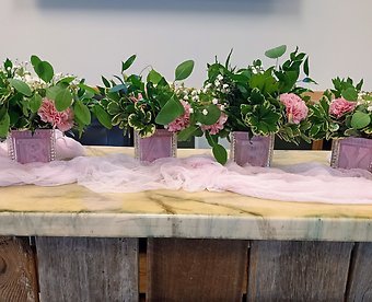 Baby Blocks Floral Centerpieces- Set of 4