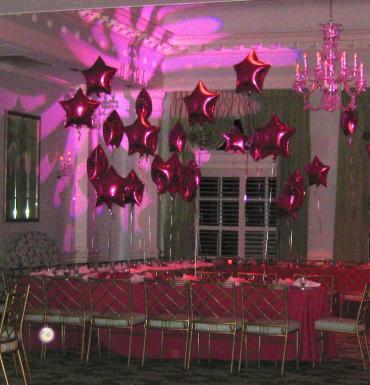 Floating Mylar Star Table Decorations