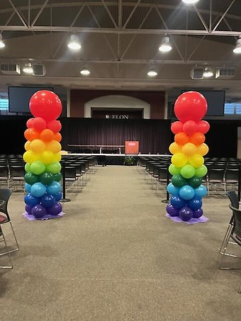 Rainbow Balloon Columns