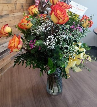 1 Dozen Confetti Roses