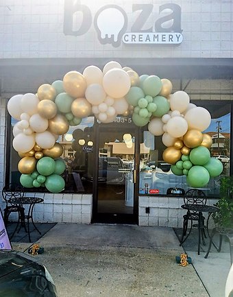 Garland Style Arch- Boza Creamery Grand Opening