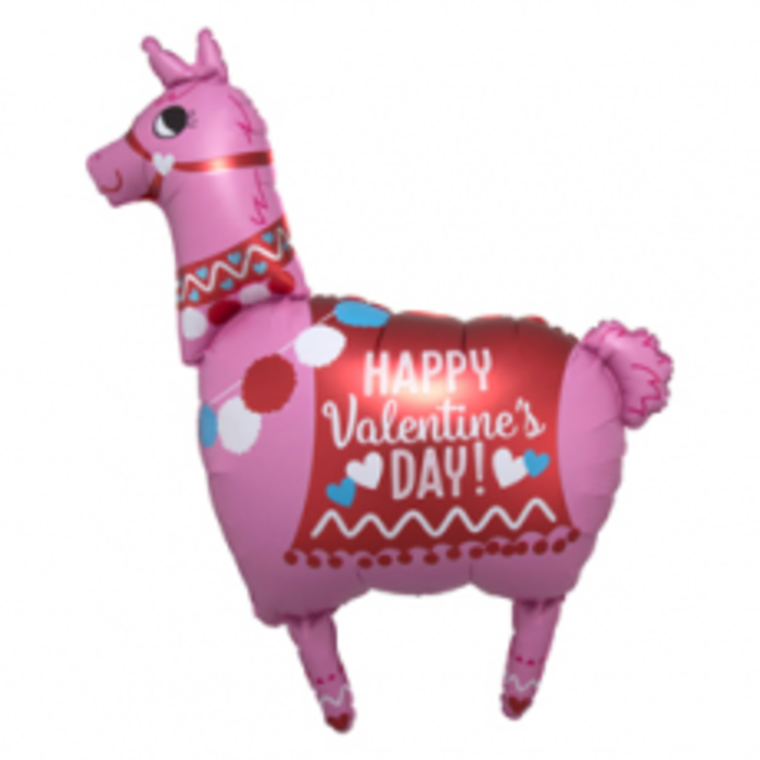 Happy Valentine\'s Day Llama 36\" Oversized Mylar