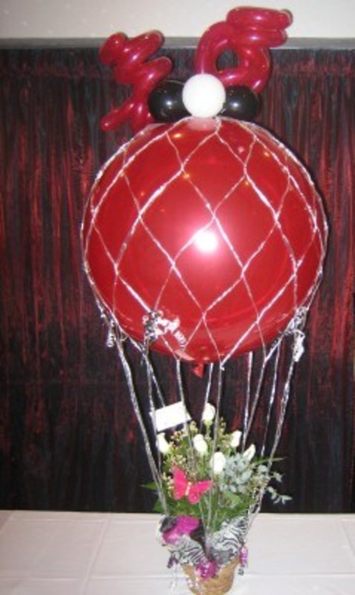 Large Hot Air Balloon with Flowers
