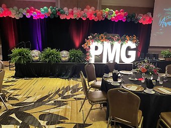PMG Bulb Letters w/ Floral Garland and Plants- Havana Nights