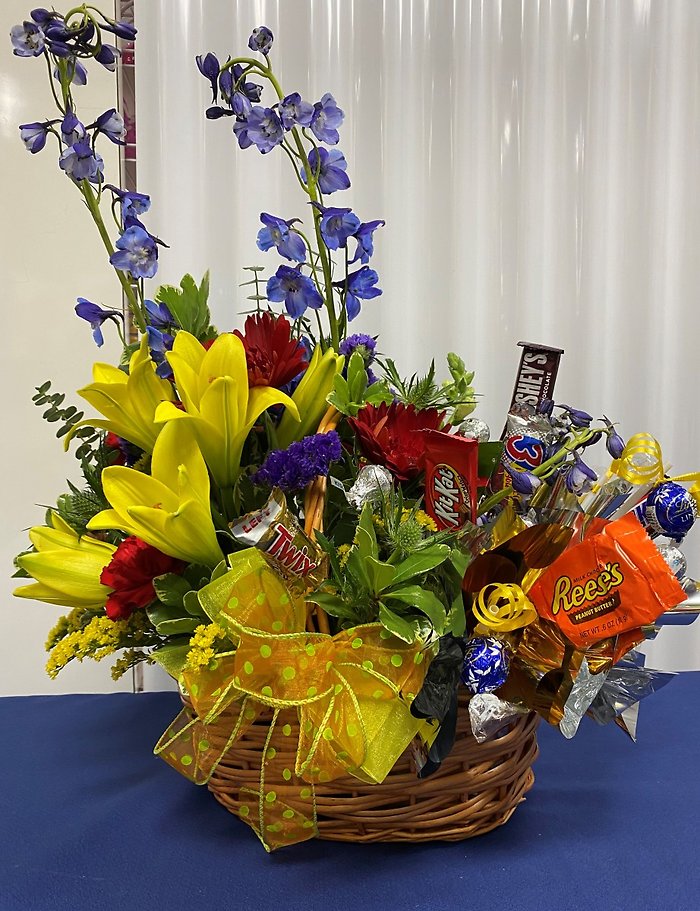 Flower and Candy Basket Combo