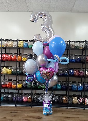 3rd Birthday Bouquet with Stuffed Animal