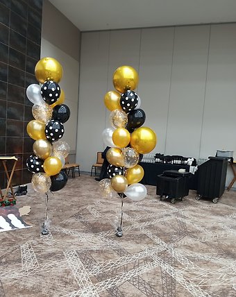 Black and Gold Polka Dot Bouquet